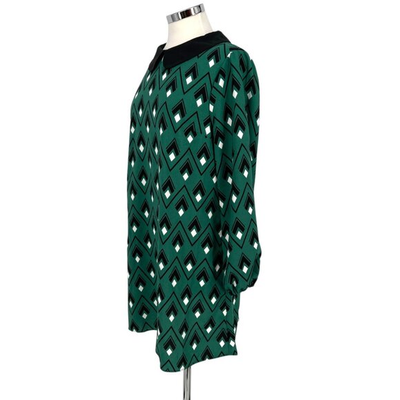 ModCloth You Make Loving Fun Shift Dress Peter Pan Collar Green Size Medium - Picture 7 of 14